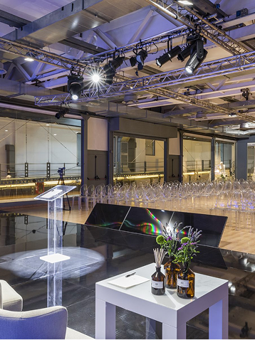 quintessenza hall, tables and chairs